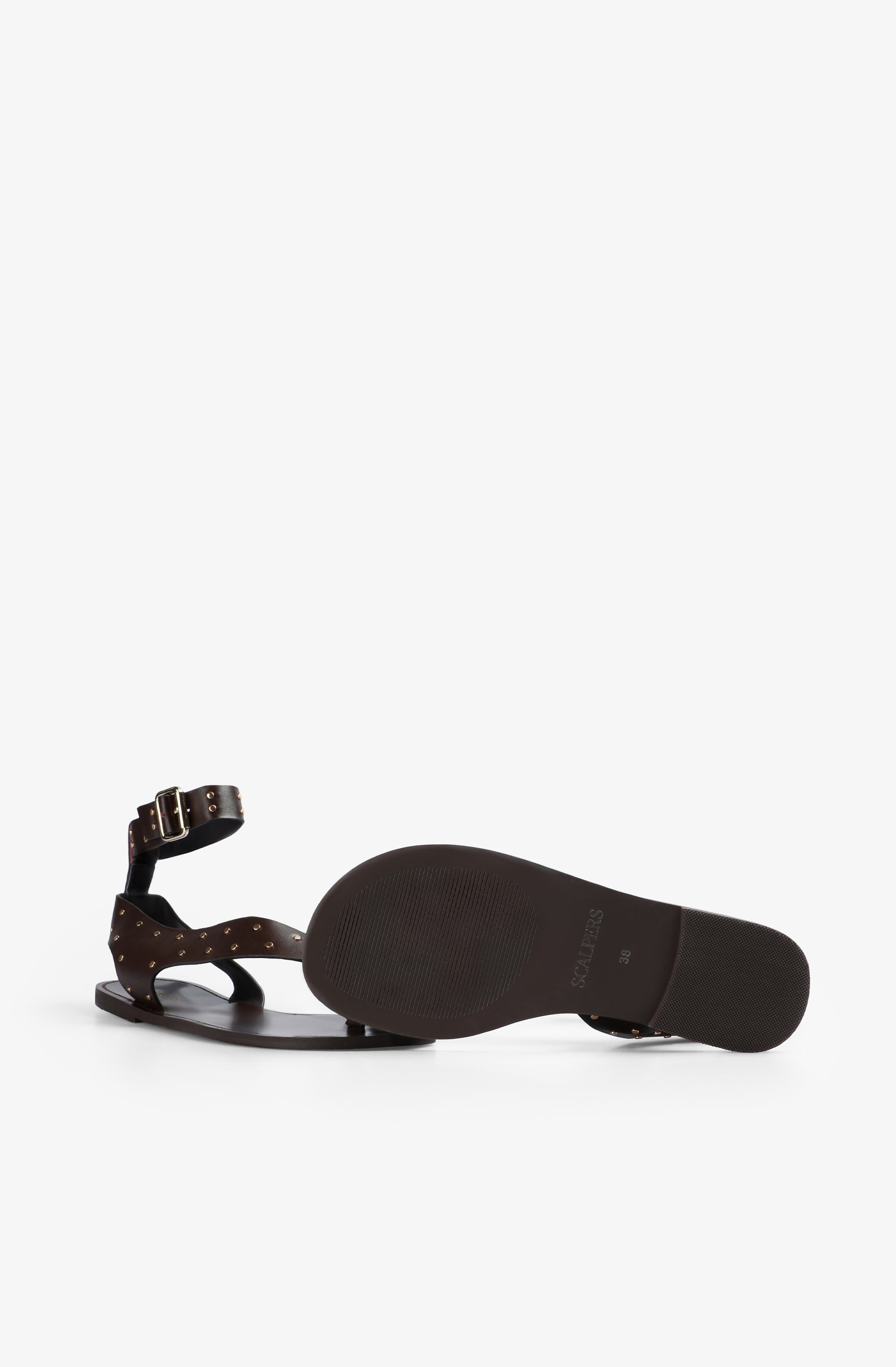 Scalpers Atenas Studs Sandal, Alternate, color, Darkbrown