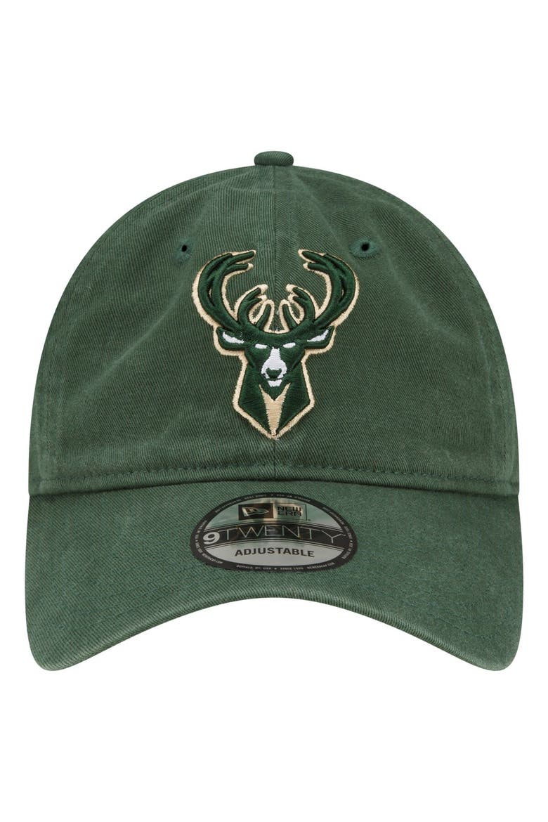 Men's New Era Hunter Green Milwaukee Bucks Team 2.0 9TWENTY Adjustable Hat, Alternate, color, Hunter Green