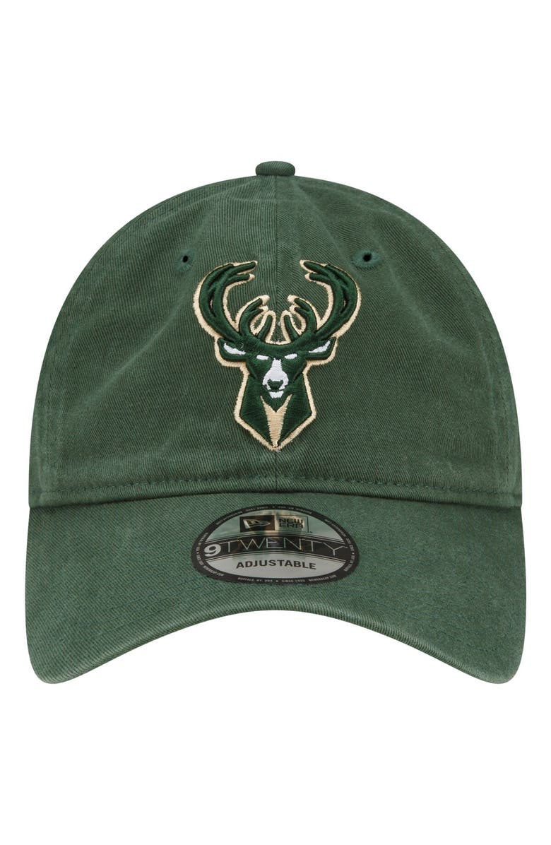 New Era Men's New Era Hunter Green Milwaukee Bucks Team 2.0 9TWENTY Adjustable Hat, Alternate, color, 