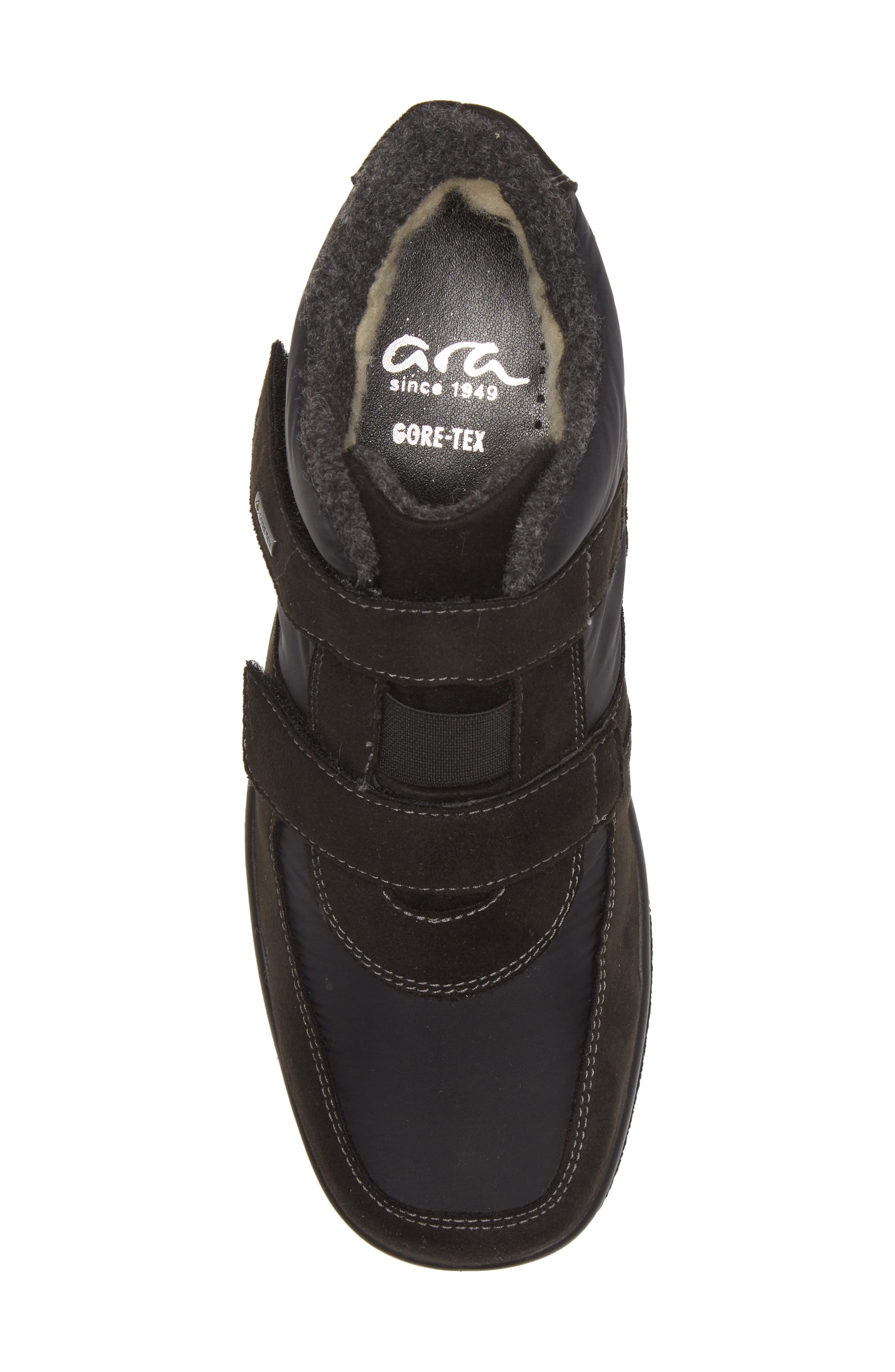 ara Marion Faux Fur Waterproof Gore-Tex<sup>®</sup> Sneaker, Alternate, color, Black