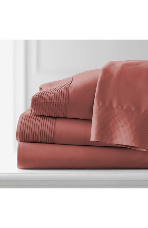 Southshore Fine Linens Premium Collection Pleated Extra Deep Pocket Sheet Set In Marsala
