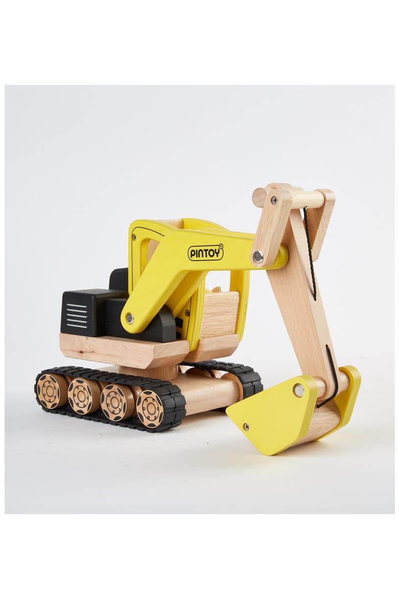 Wood Toy Digger, Alternate, color, YELLOW