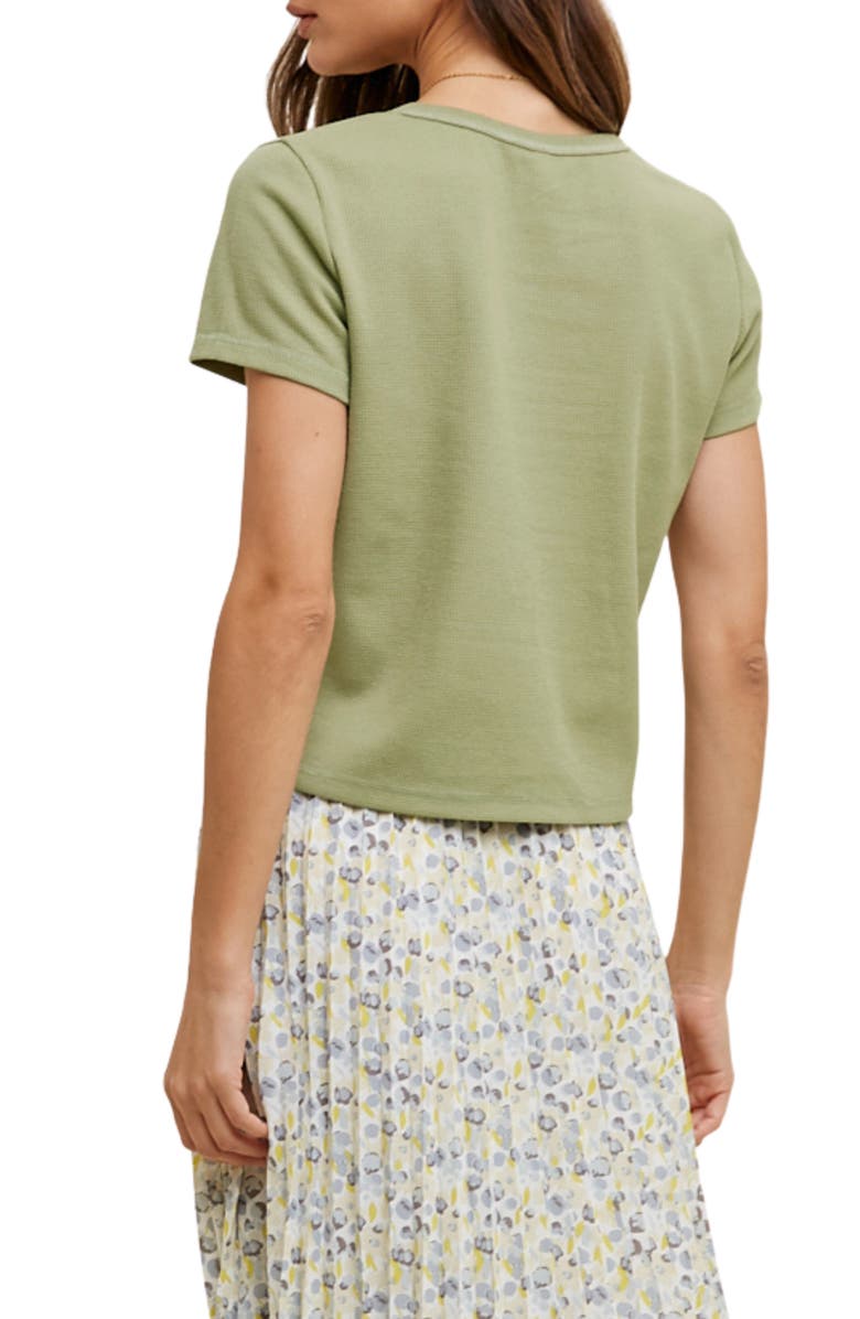 WISHLIST Mini Waffle Knit Henley Tee, Alternate, color, S.olive
