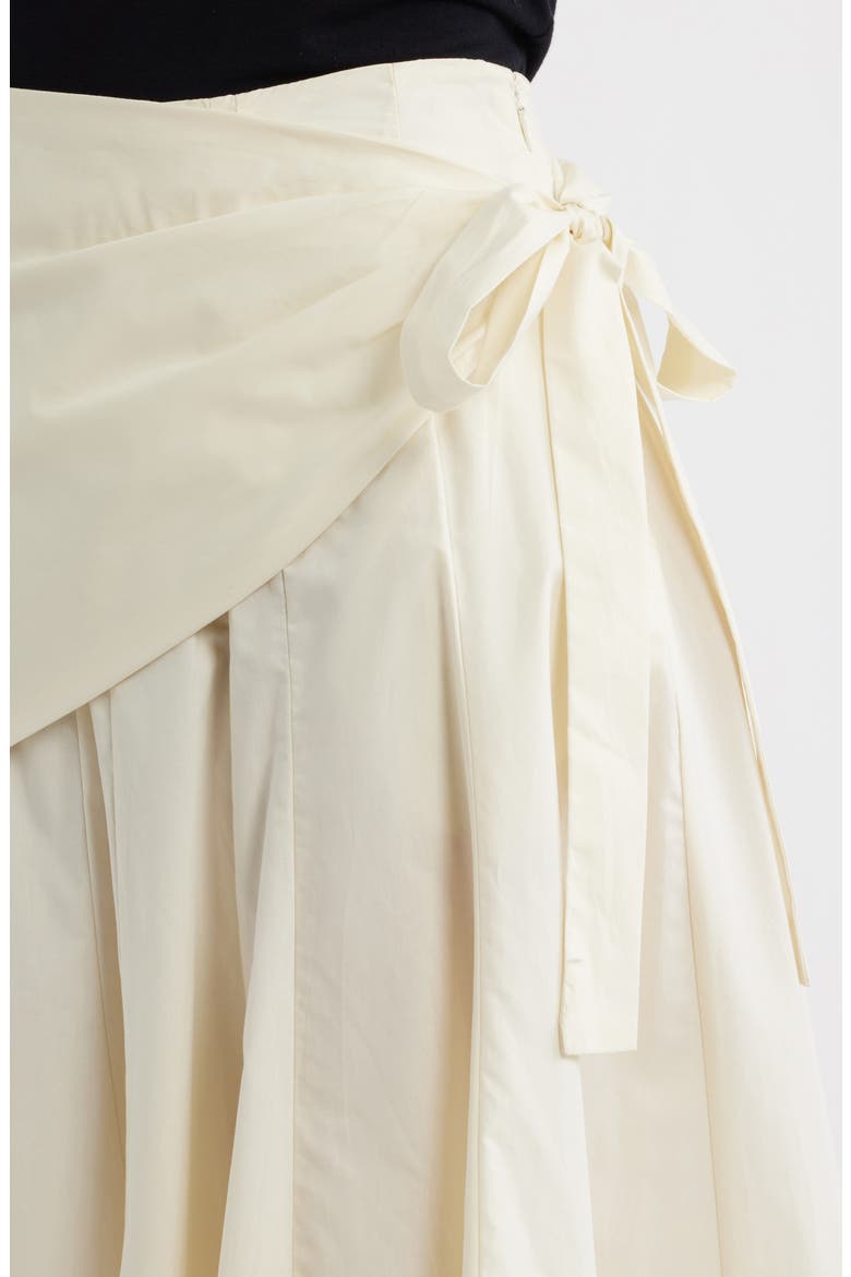Falda Milos Faux Wrap Cotton Skirt, Alternate, color, OFF WHITE