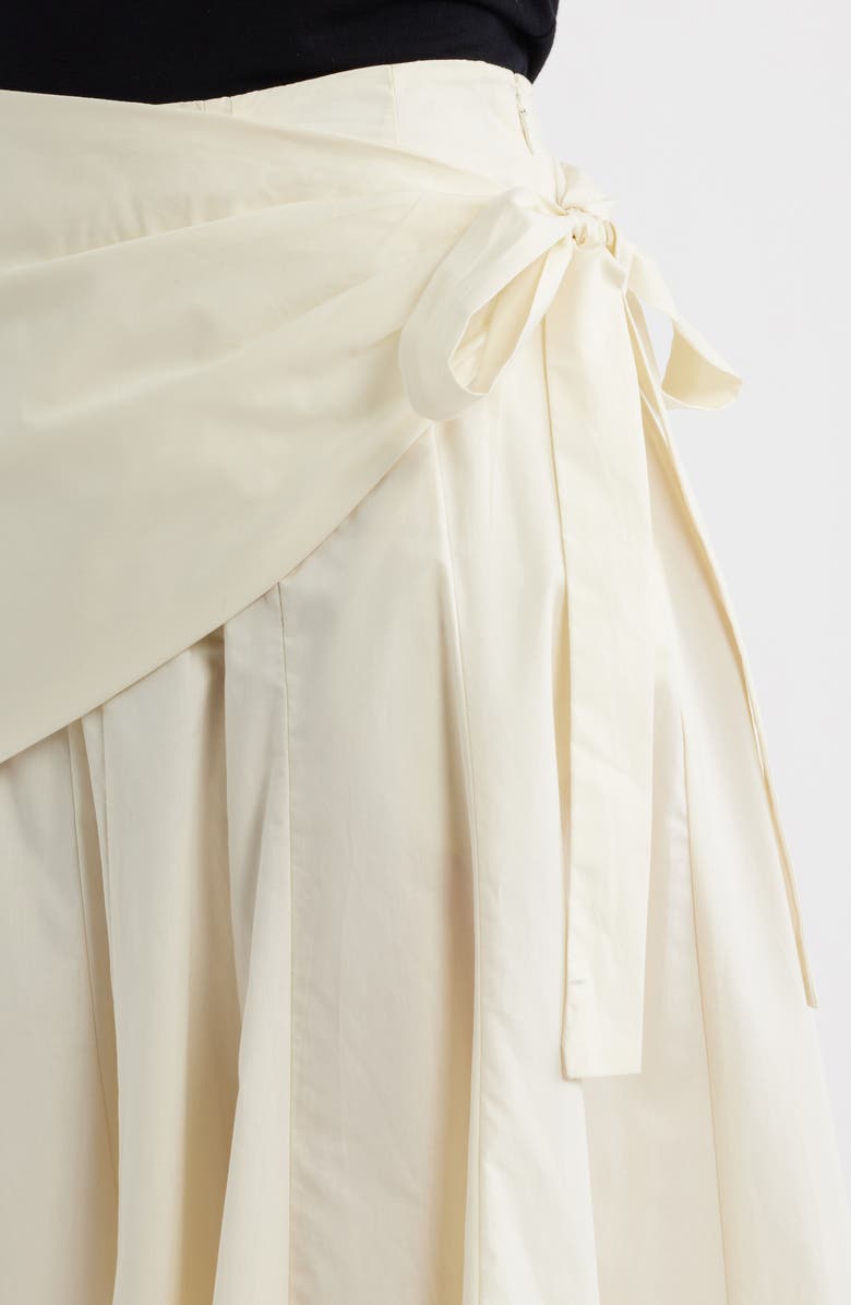 MANGO Falda Milos Faux Wrap Cotton Skirt, Alternate, color, Off White