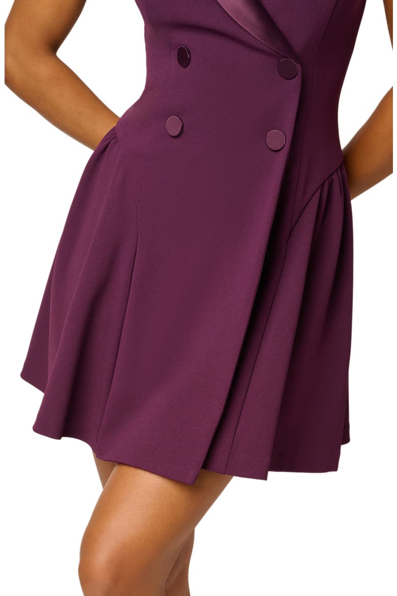 Tuxedo Fit & Flare Dress, Alternate, color, PINOT NOIR