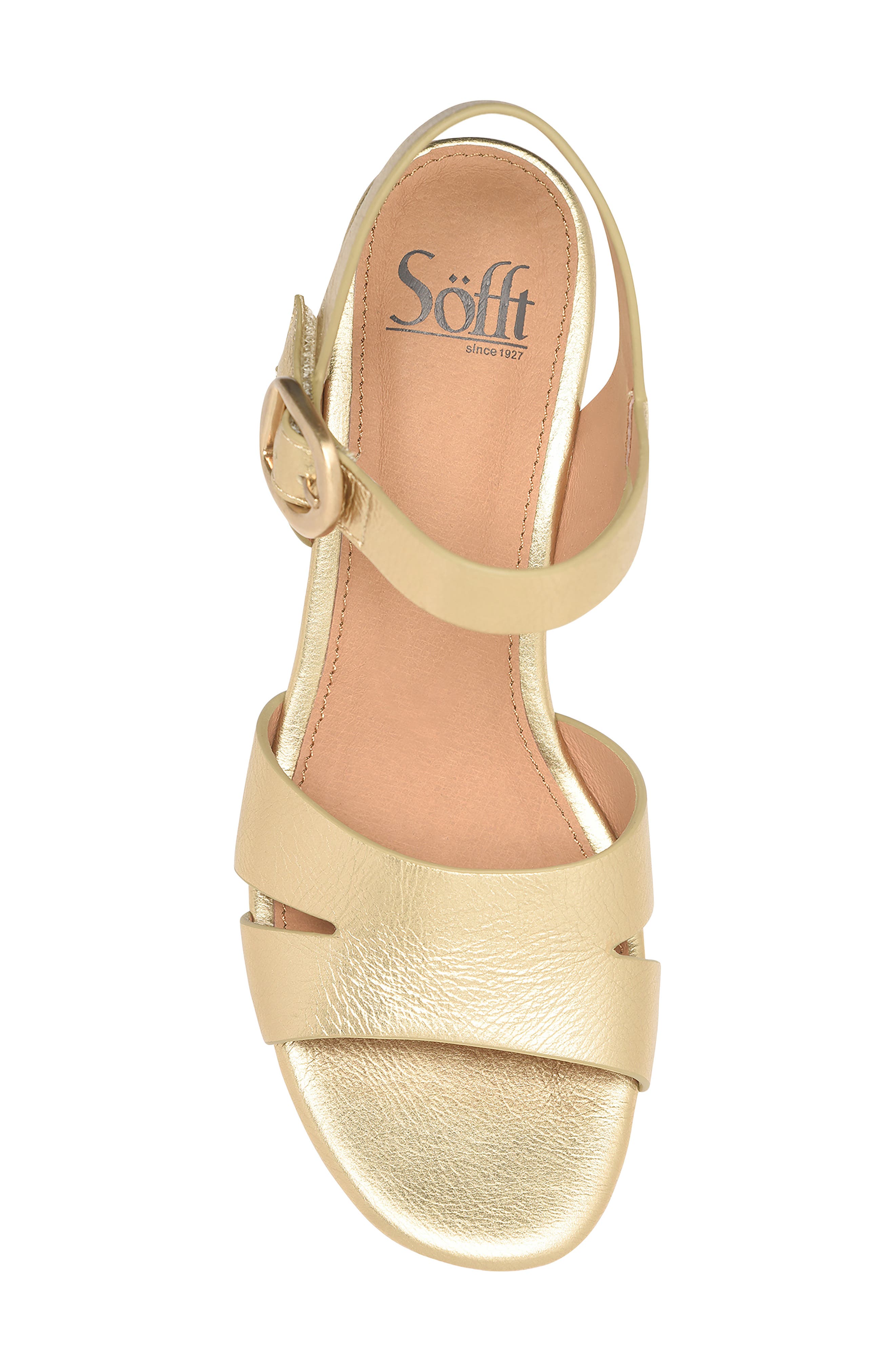 Vanessa Ankle Strap Platform Wedge Sandal, Alternate, color, GOLD