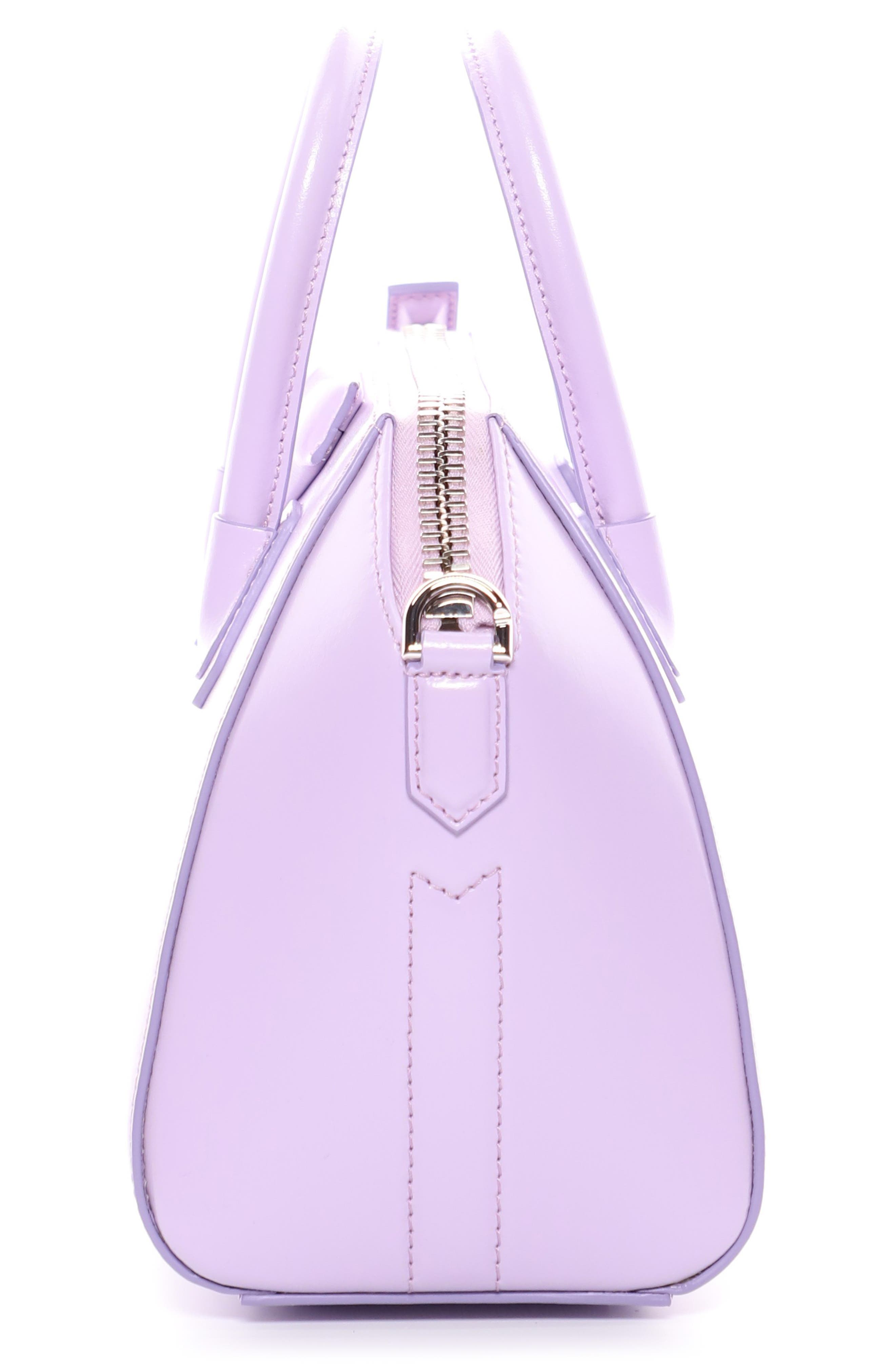 Mini Antigona Box Leather Satchel, Alternate, color, LILAC