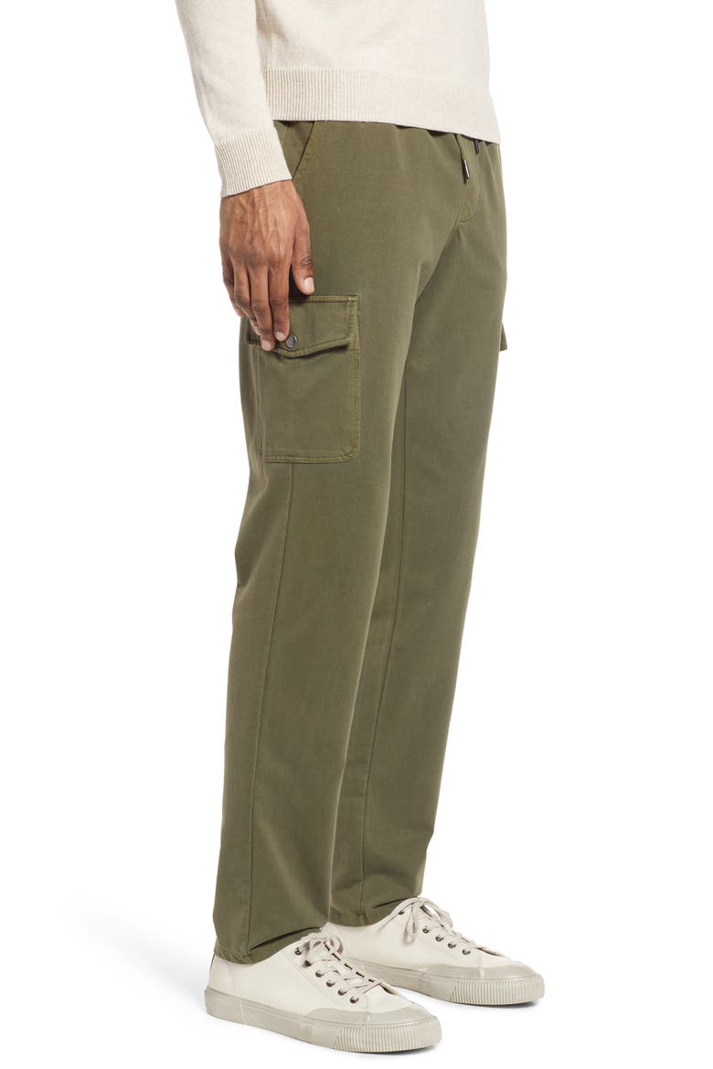 Elastic Waist Twill Cargo Pants, Alternate, color, OLIVE NIGHT