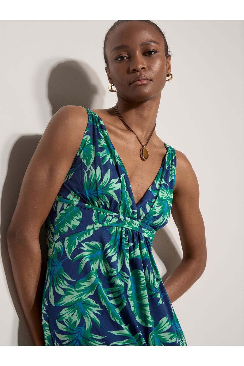 Vintage Tropical Leaf Maxi Dress, Alternate, color, Blue