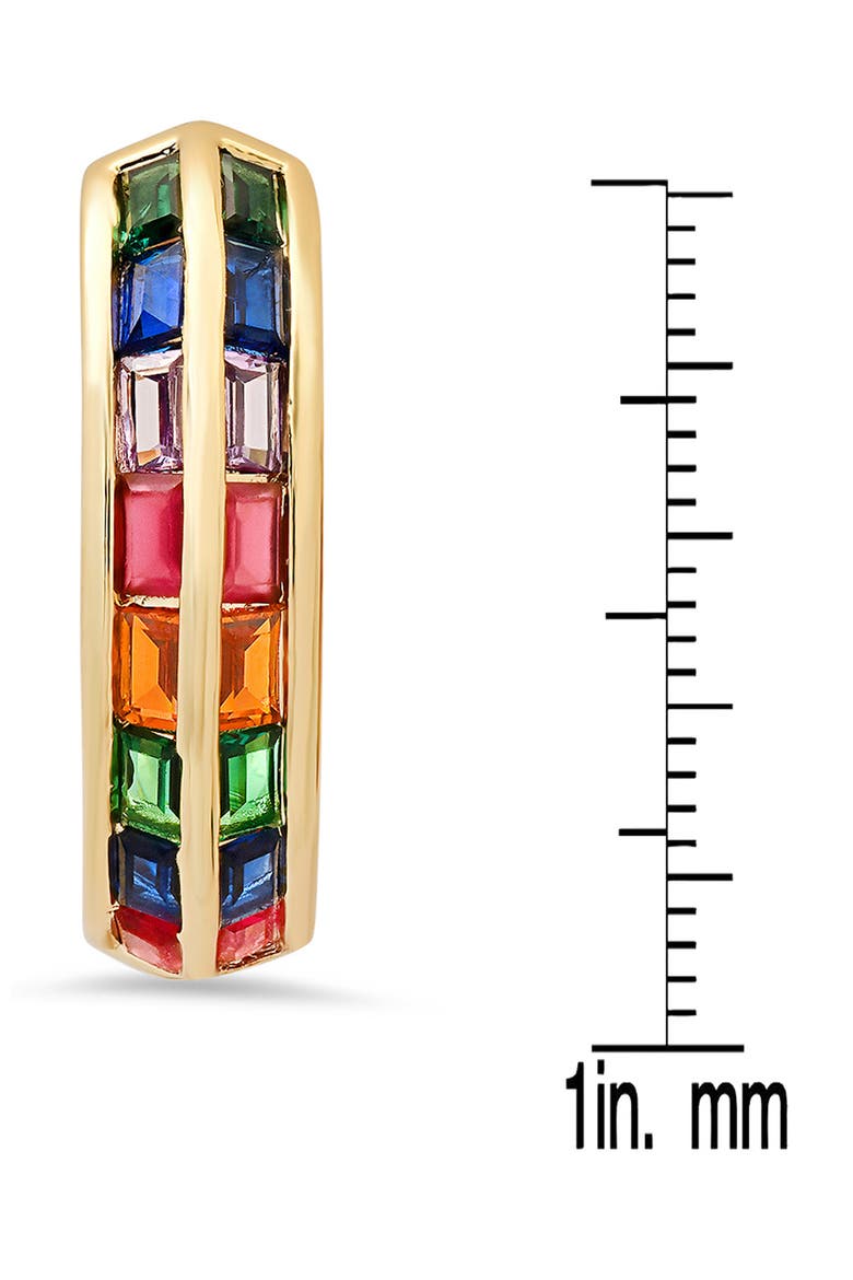 Crystal Hoop Earrings, Alternate, color, RAINBOW MULTI/ YELLOW GOLD