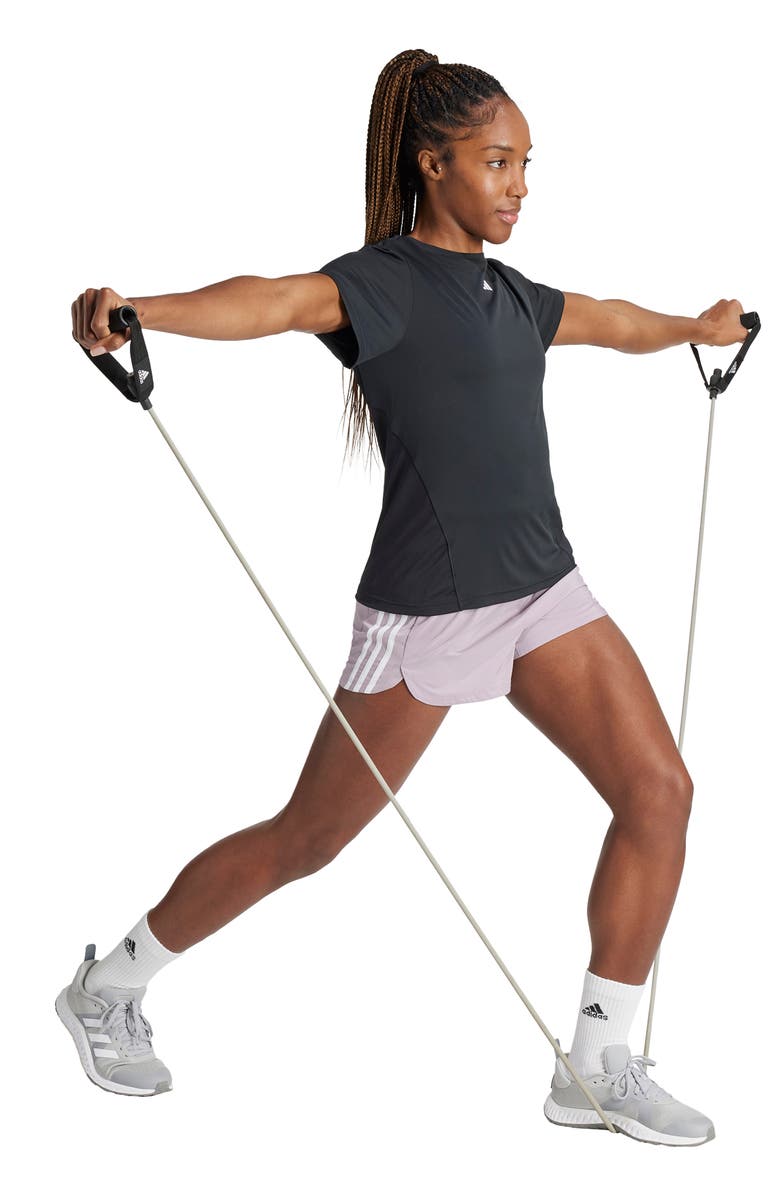 adidas Pacer High Waist Training 3-Stripes Woven Shorts, Alternate, color,