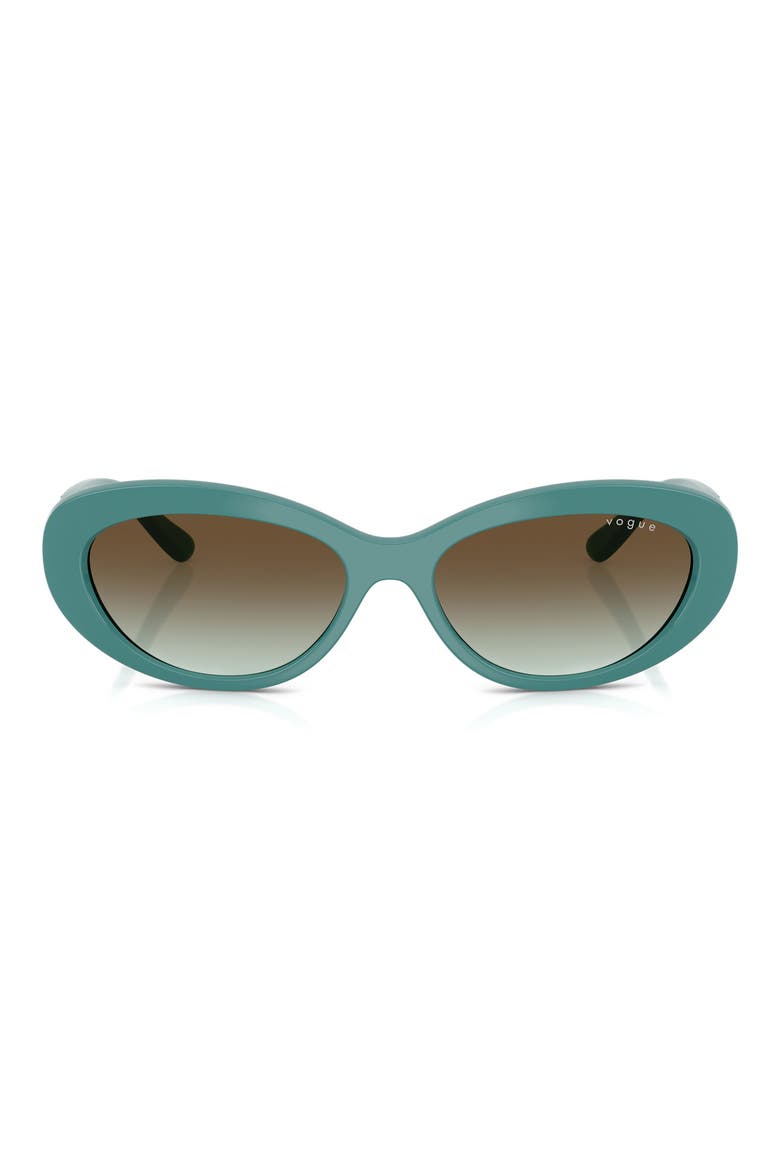 55mm Polarized Oval Sunglasses, Main, color, GREEN