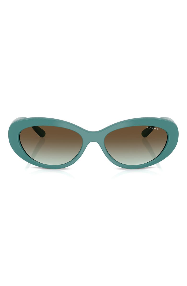 VOGUE 55mm Polarized Oval Sunglasses, Main, color, Green
