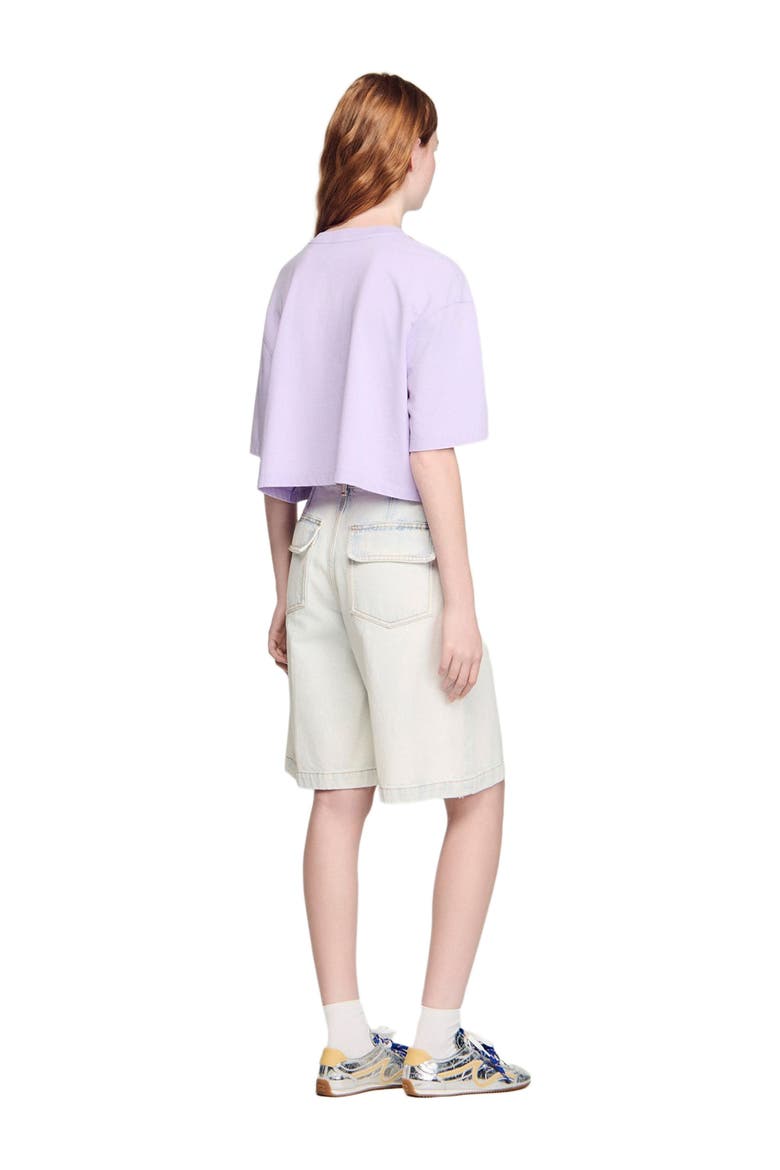 Rhinestone cropped T-shirt, Alternate, color, Mauve