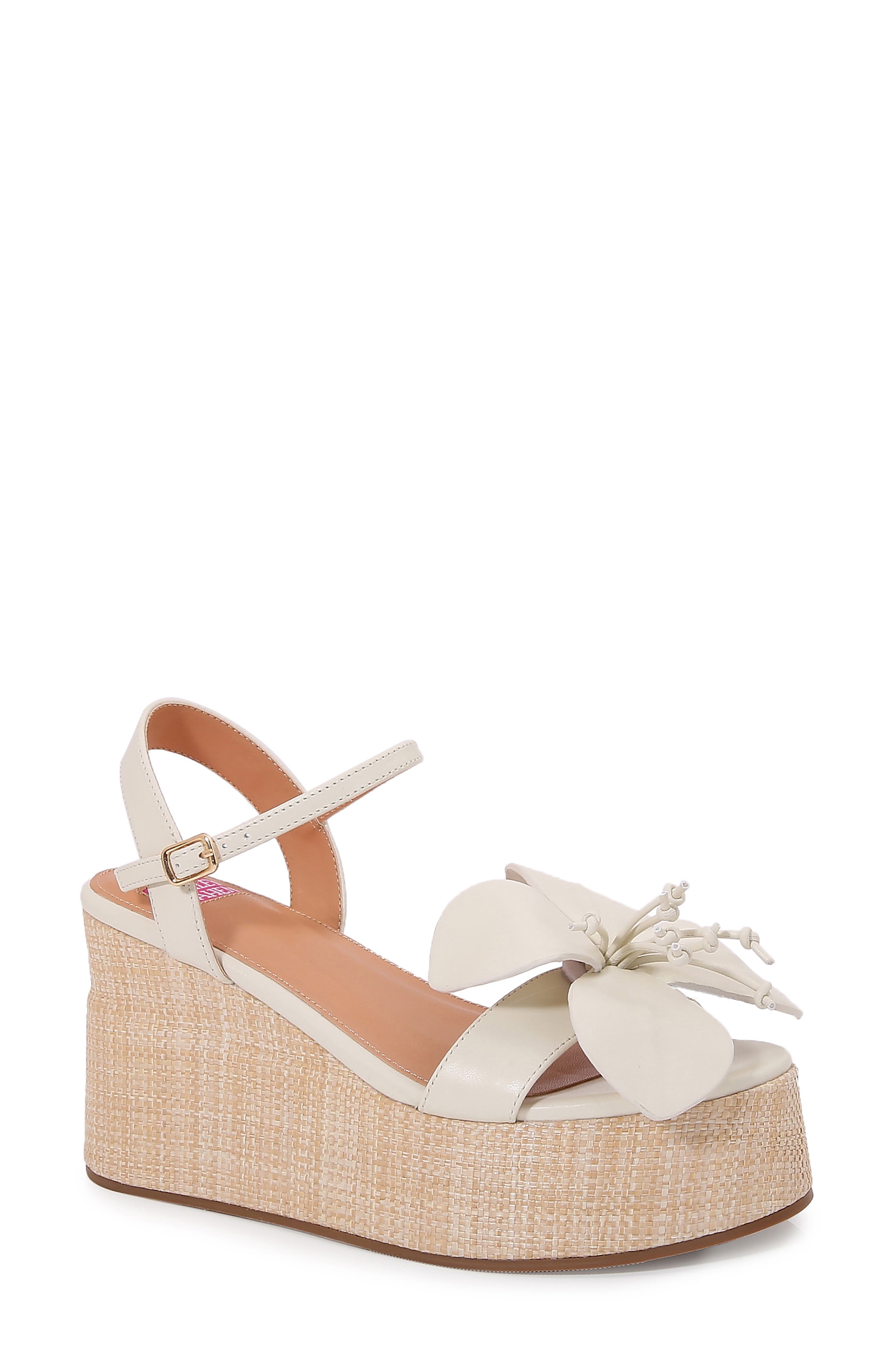 Tulip Ankle Strap Platform Wedge Sandal