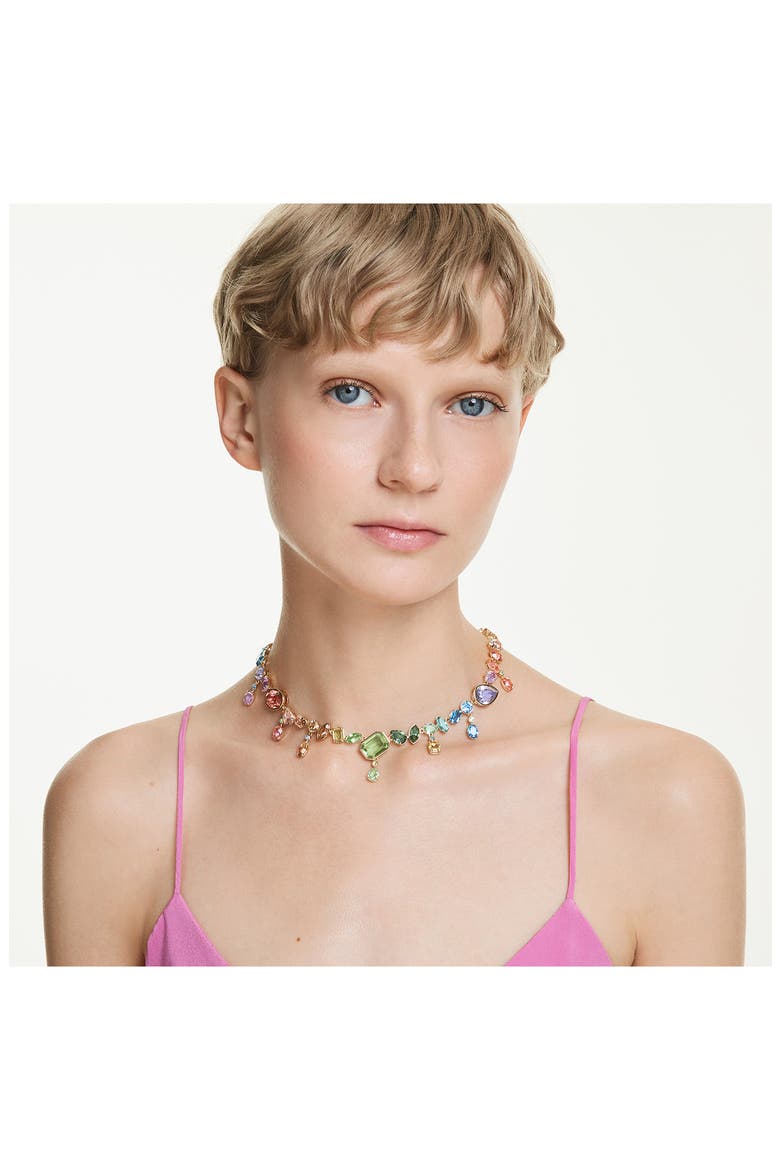 Gema Crystal Collar Necklace, Alternate, color, GOLD/ MULTI