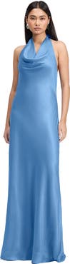 Ghost London Elara Cowl Front Satin Maxi Dress
