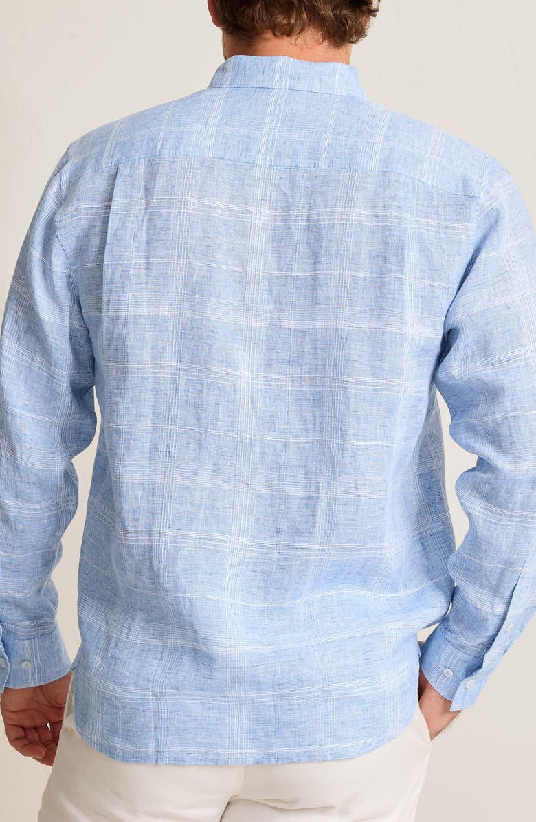 Tommy Bahama Paradiso Plaid Linen Button-Up Shirt, Alternate, color, Light Sky