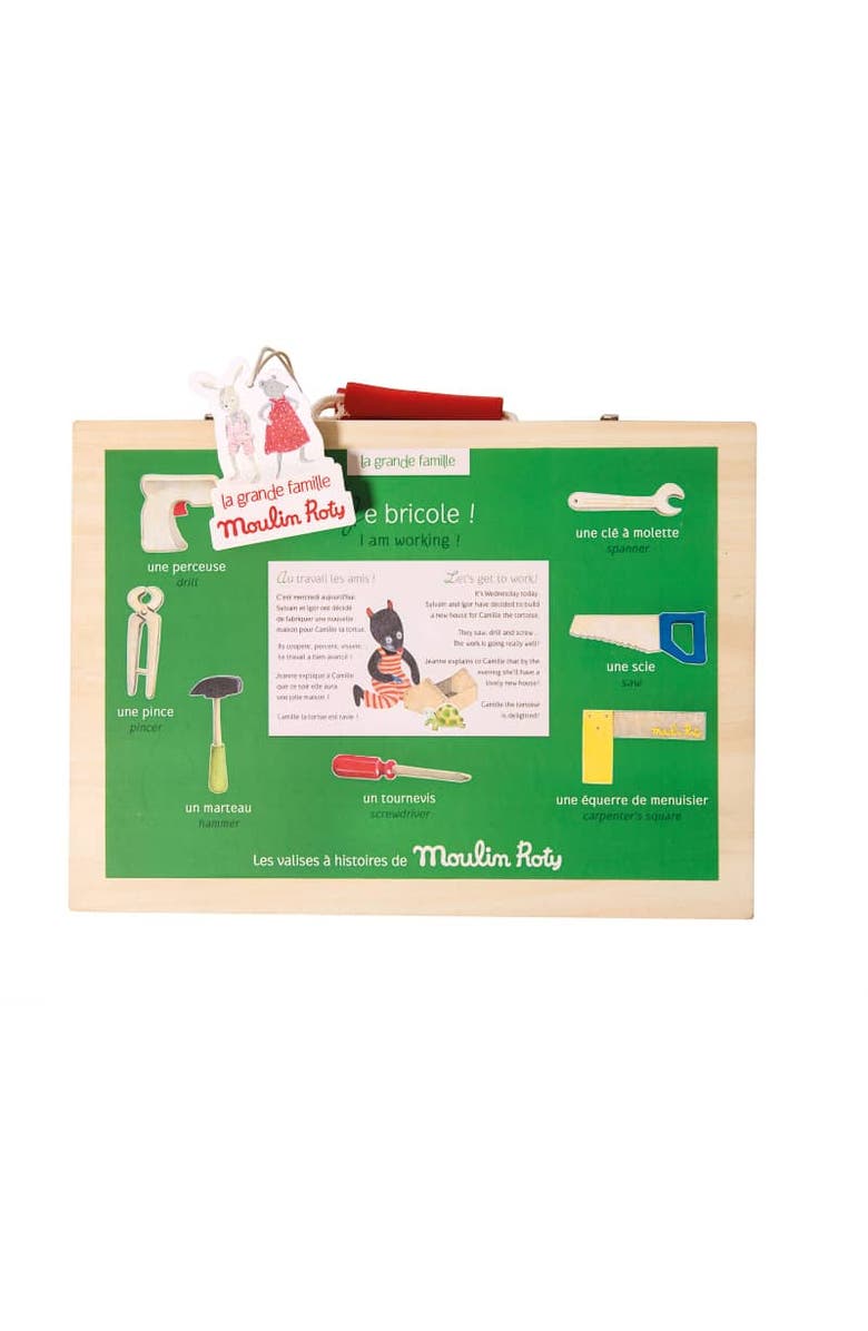 Moulin Roty Suitcase - Handyman Tool Set - The Big Family, Alternate, color, Green
