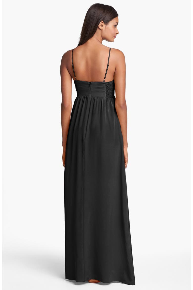 Silk Maxi Dress, Alternate, color, BLACK