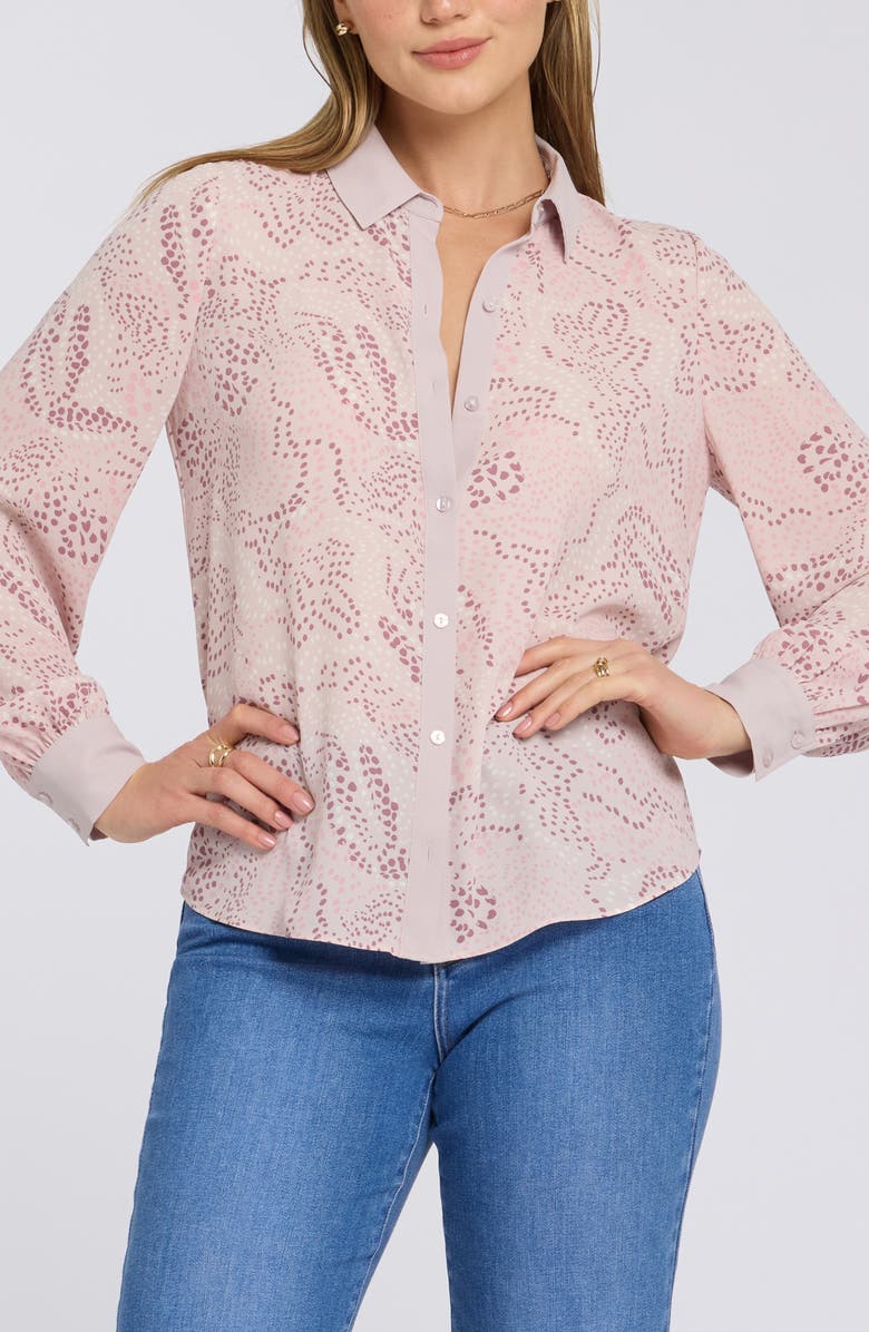 NYDJ Taylor Print Shirt, Main, color, Rockflower Combo