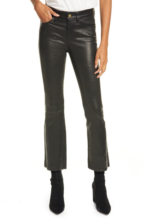 Le Crop Mini Boot Leather Pants