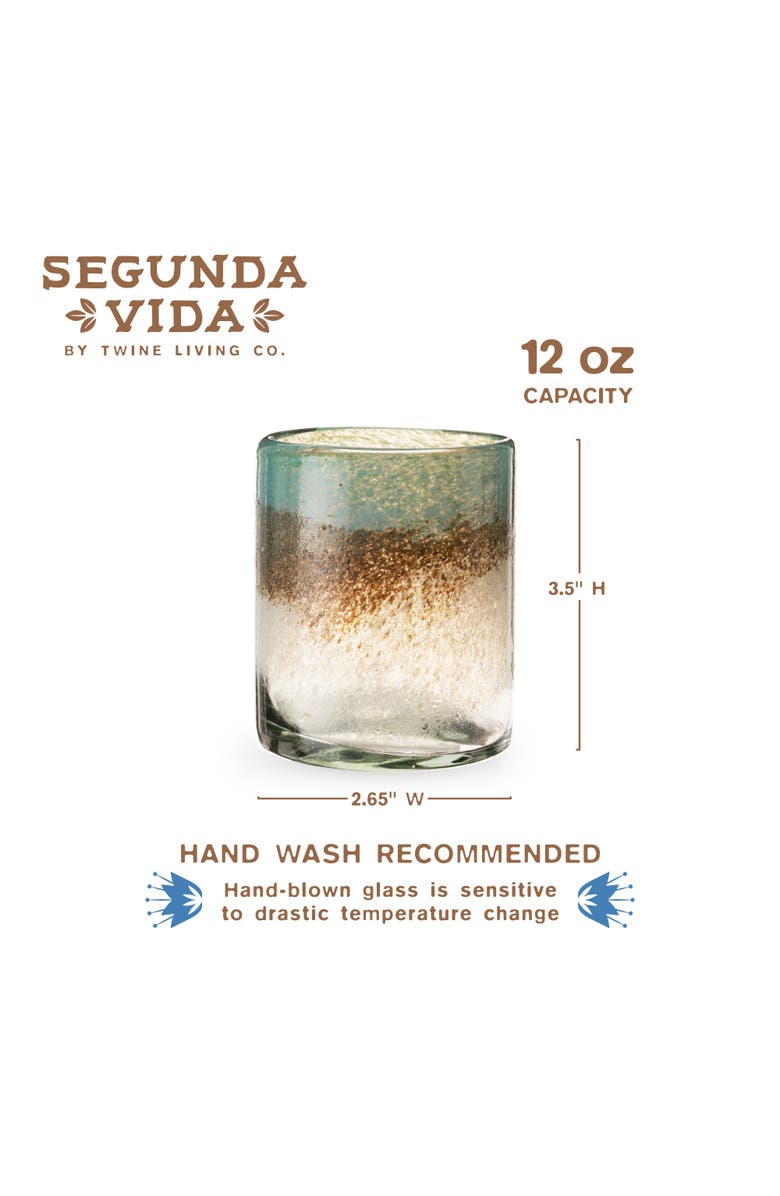 TWINE Segunda Vida Playa Bonita Recycled Tumblers Set of 2, Alternate, color, Blue
