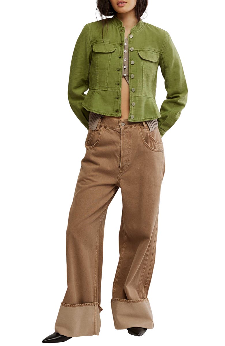 Free People Jocelyn Utility Cotton Jacket, Alternate, color, Callista Green