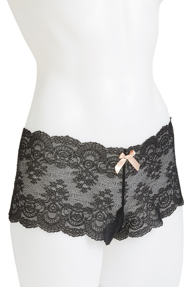 Open Gusset Panties, Alternate, color, BLACK