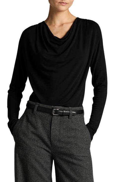 Cowl Neck Long Sleeve Top