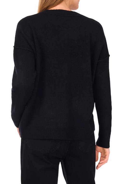 Vince Camuto Star Crewneck Sweater In Black
