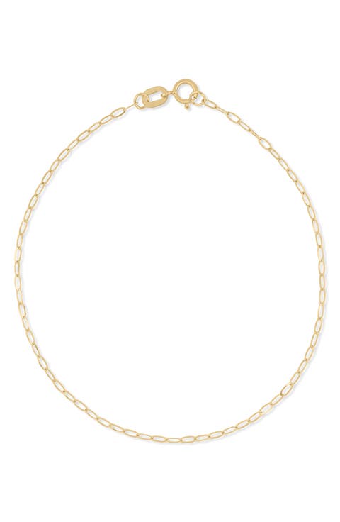 14K Gold Oval Link Bracelet
