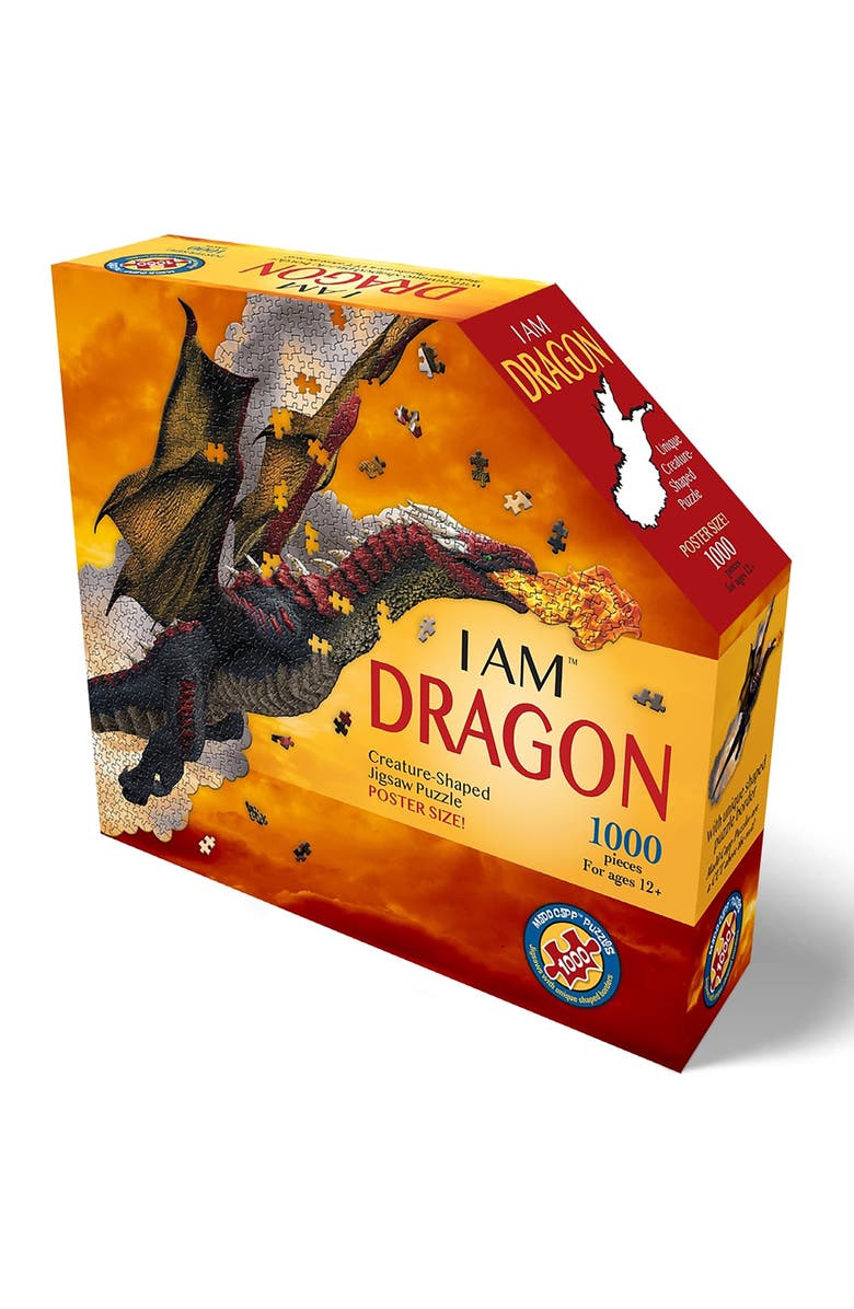 Madd Capp I Am Dragon 1000 Piece Dragon Shaped Jigsaw Puzzle, Main, color, Multicolored