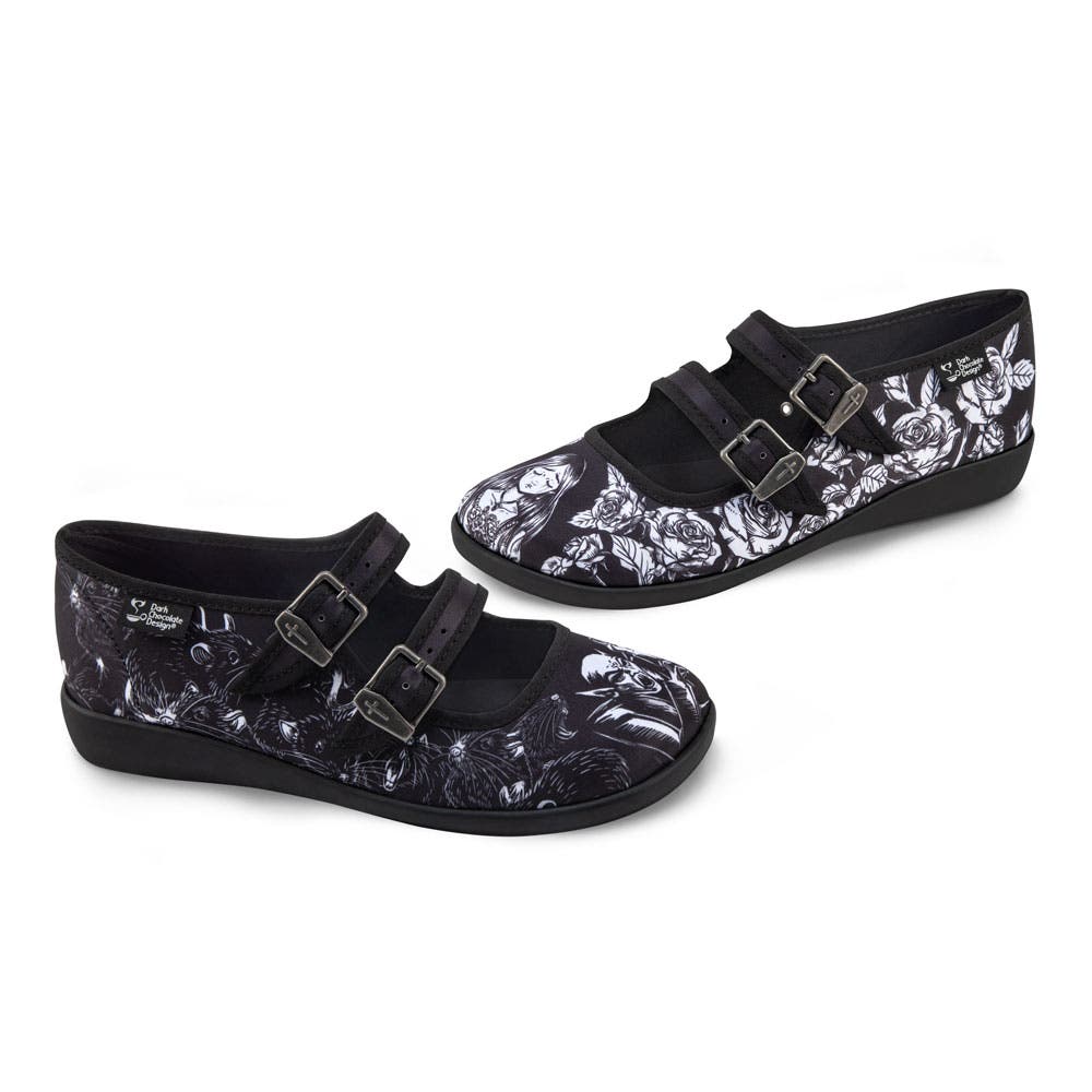 Hot Chocolate Design Death Stalks Women's Mary Jane Flats, Alternate, color, Death Stalks