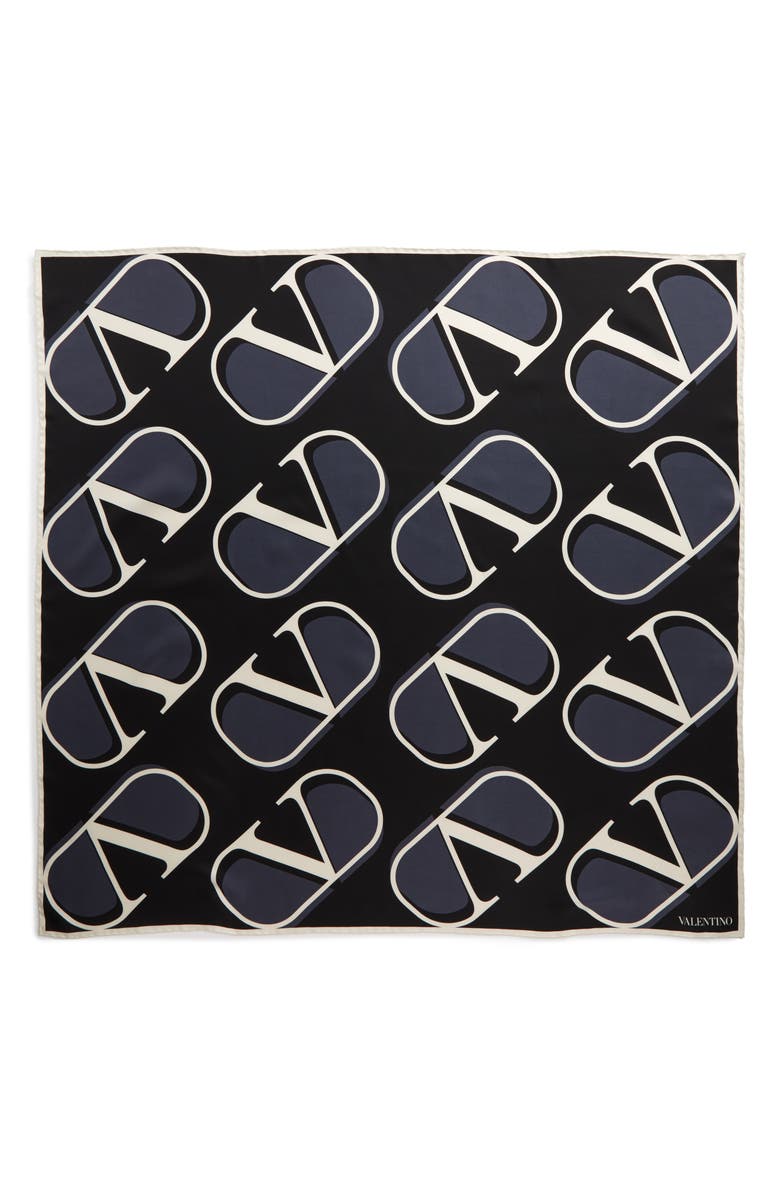 Valentino Garavani Go Logo Square Silk Scarf, Main, color, 