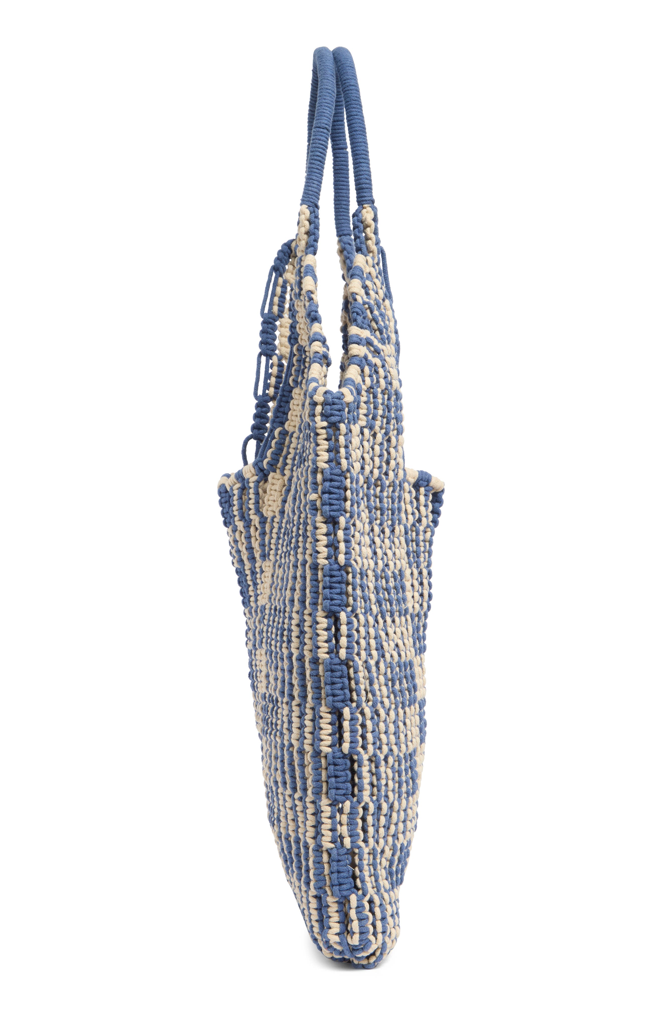 Collection XIIX Macrame Stripe Tote Bag, Alternate, color, Blue Multi