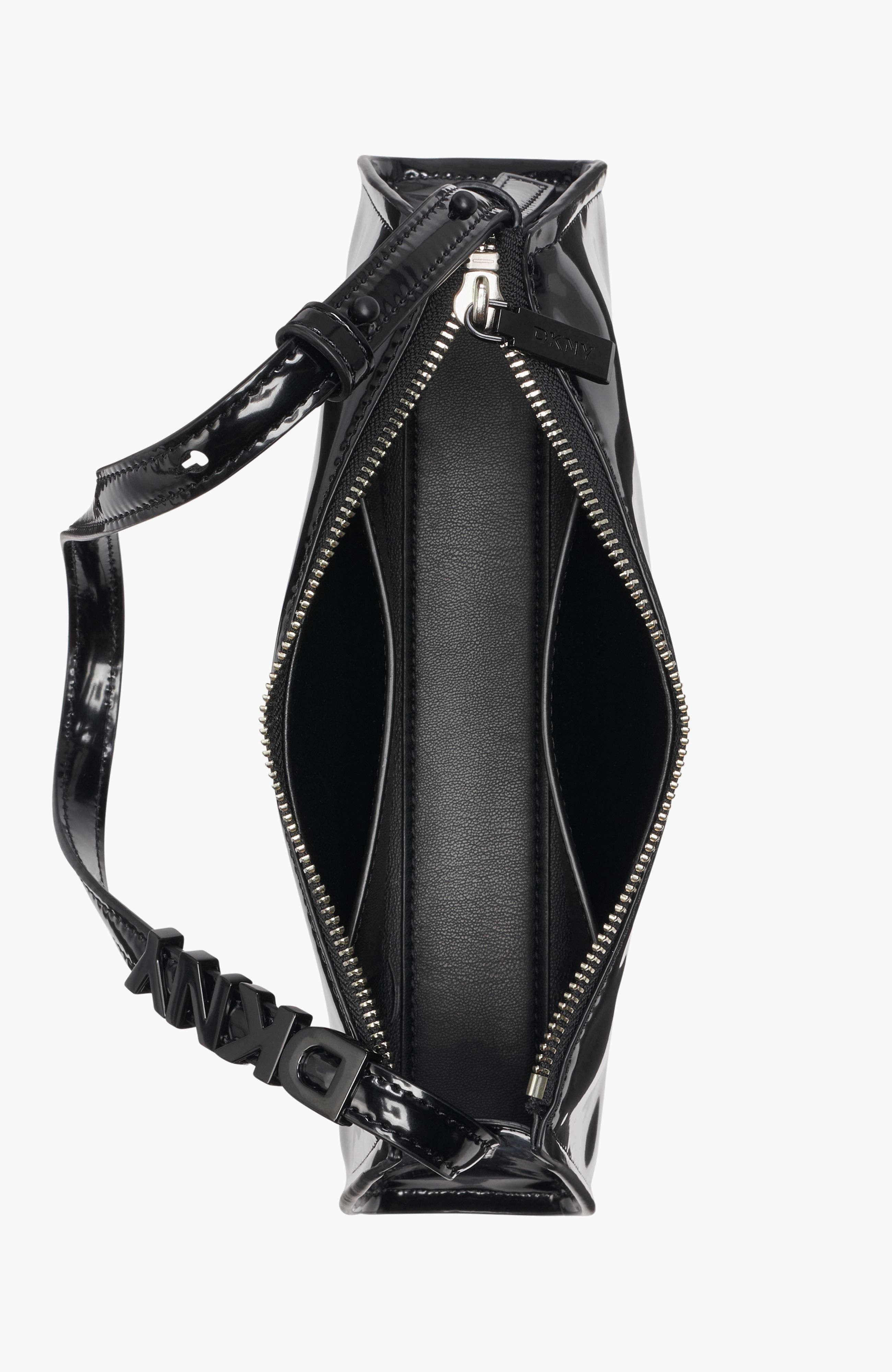 DKNY Avril Top-Zip Shoulder Bag, Alternate, color, Black/Black