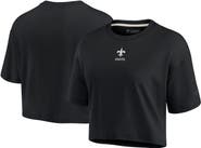 Fanatics Signature Women's Fanatics Signature Black New Orleans Saints Elements Super Soft Boxy Cropped T-Shirt