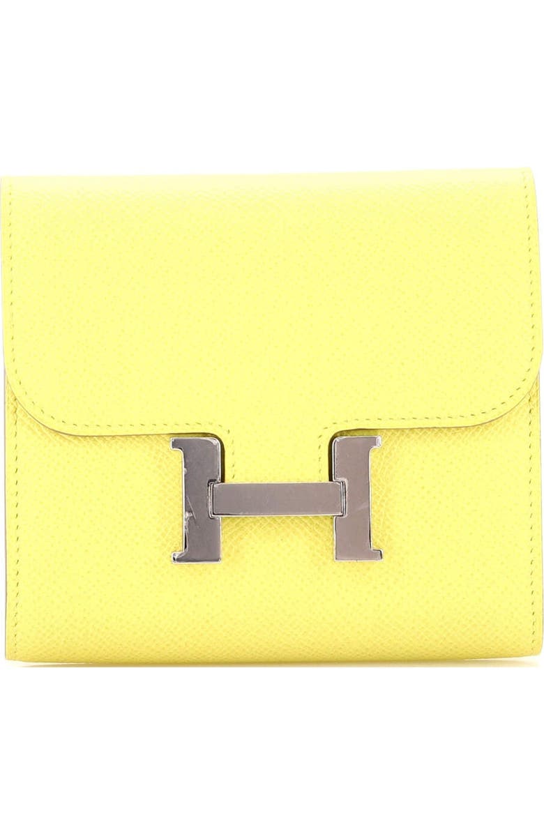 Pre-Owned Hermes Constance Wallet Epsom Compact, Main, color, Soufre