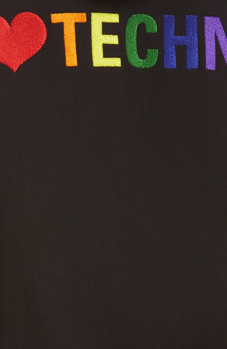 Balenciaga I Love Techno Hoodie, Alternate, color, 