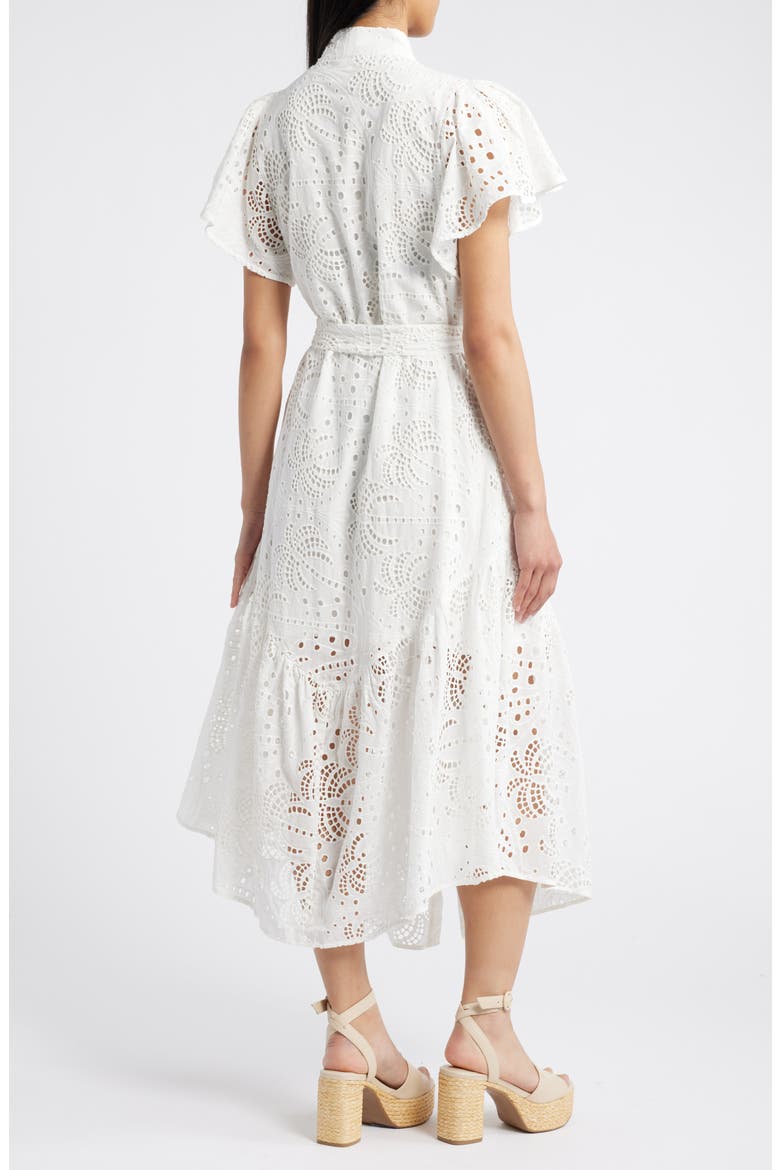 Isabella Cotton Eyelet Maxi Shirtdress, Alternate, color, WHITE