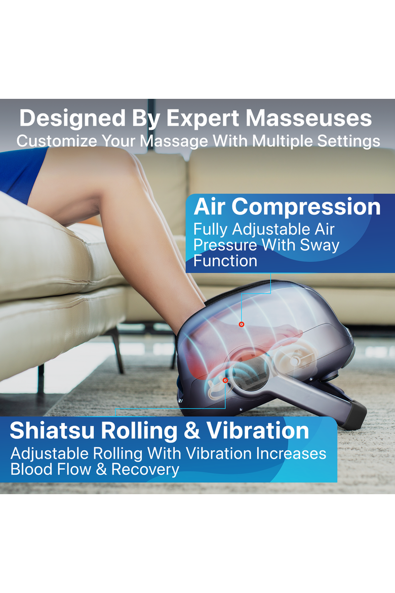 MAS II Foot, Leg & Calf Massager with Heat, Alternate, color, Charcoal