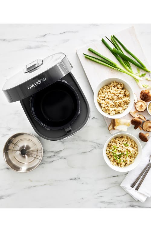 Greenpan Bistro 4 Cup Graphite Carb Reducing Rice Cooker In Gray