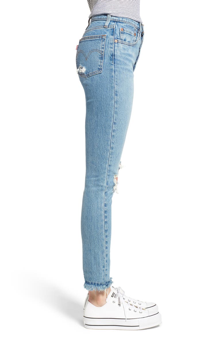 Levi's® 501® Ripped Skinny Jeans, Alternate, color, AUTHENTIC HEART