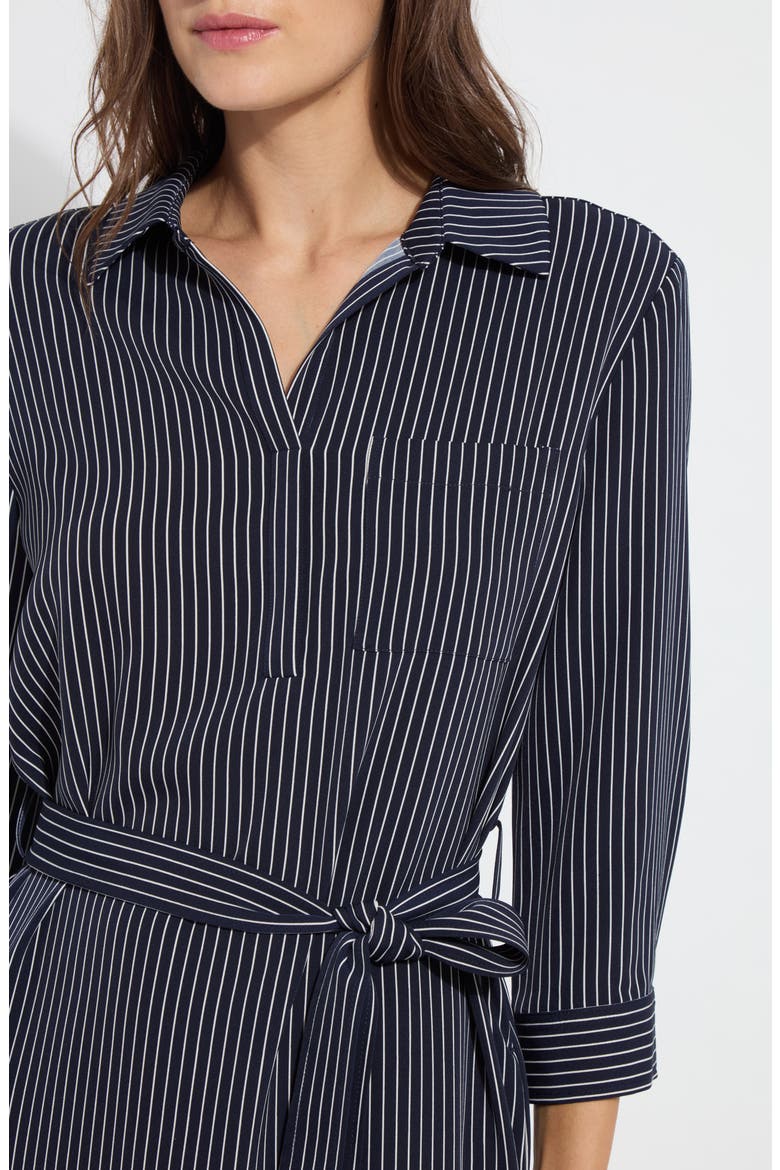 Stripe Popover Shirtdress, Alternate, color, MARINE PINSTRIPE