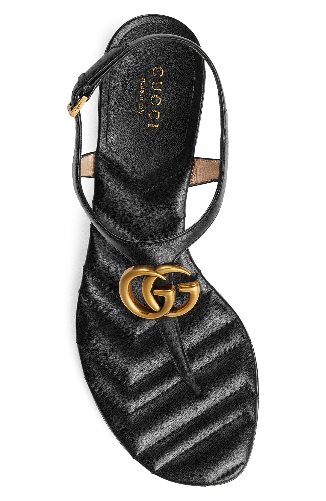 Gucci GG Logo Sandal, Alternate, color, Nero