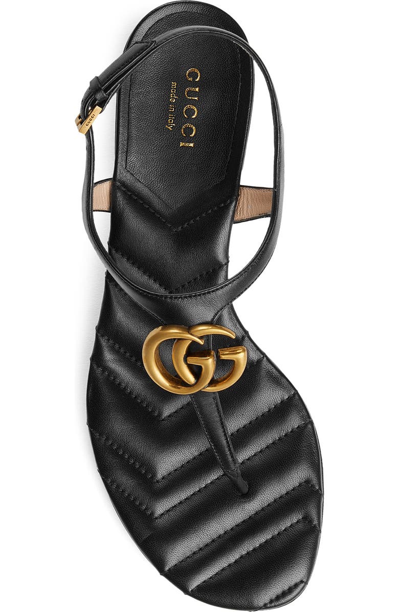 Gucci GG Logo Sandal, Alternate, color, Nero