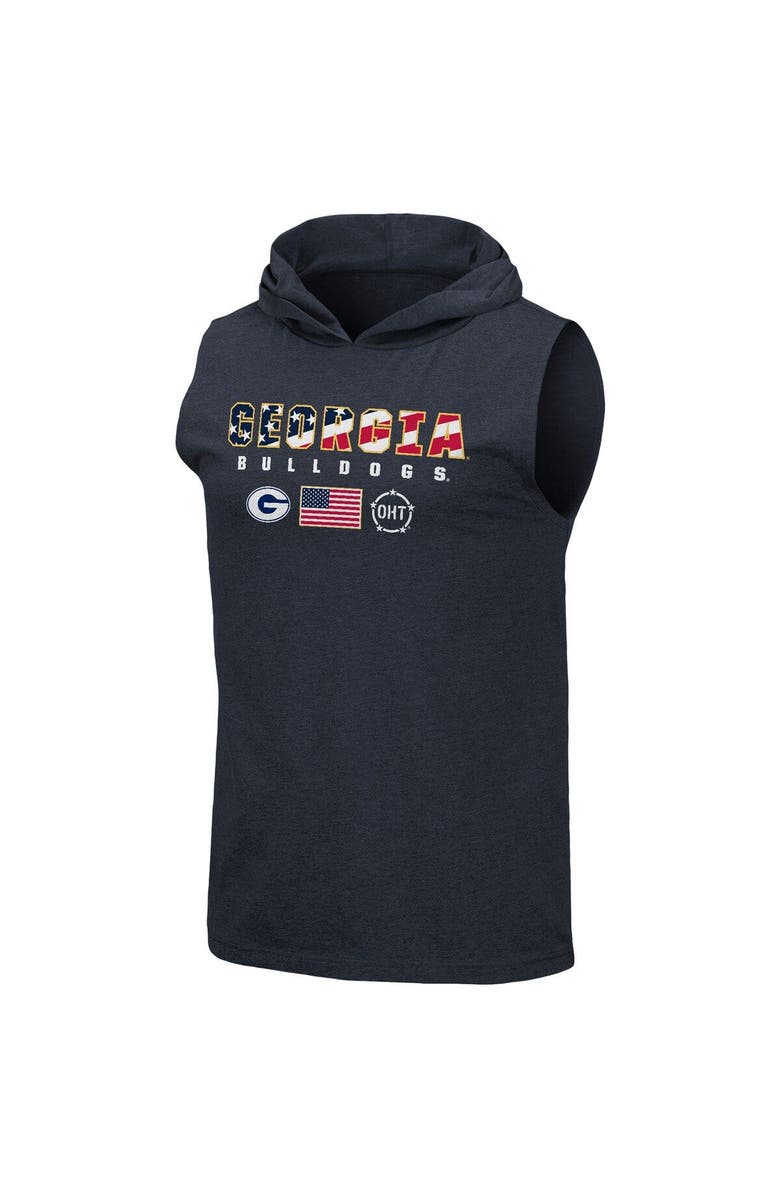 COLOSSEUM Men's Colosseum Navy Georgia Bulldogs OHT Military Appreciation Americana Hoodie Sleeveless T-Shirt, Alternate, color, 