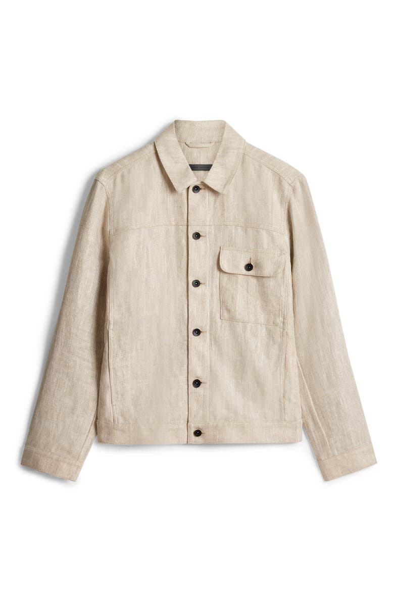John Varvatos Drew Linen & Cotton Trucker Jacket, Alternate, color,